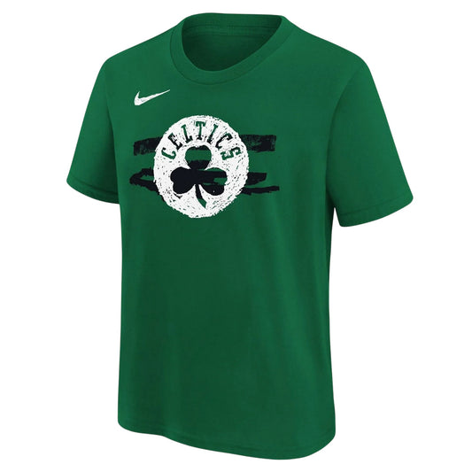 Green-White - Front - Boston Celtics Childrens-Kids T-Shirt