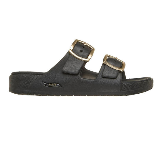 Black - Front - Skechers Womens-Ladies Arch Fit Cali Breeze 2.0 Duo Flat Sandals