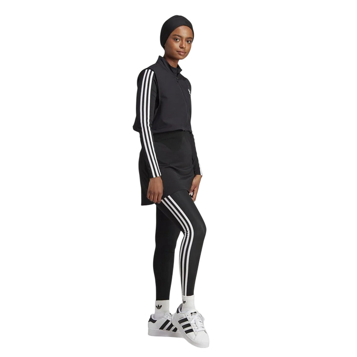 Black-White - Pack Shot - Adidas Womens-Ladies Adicolor Stripes T-Shirt Set