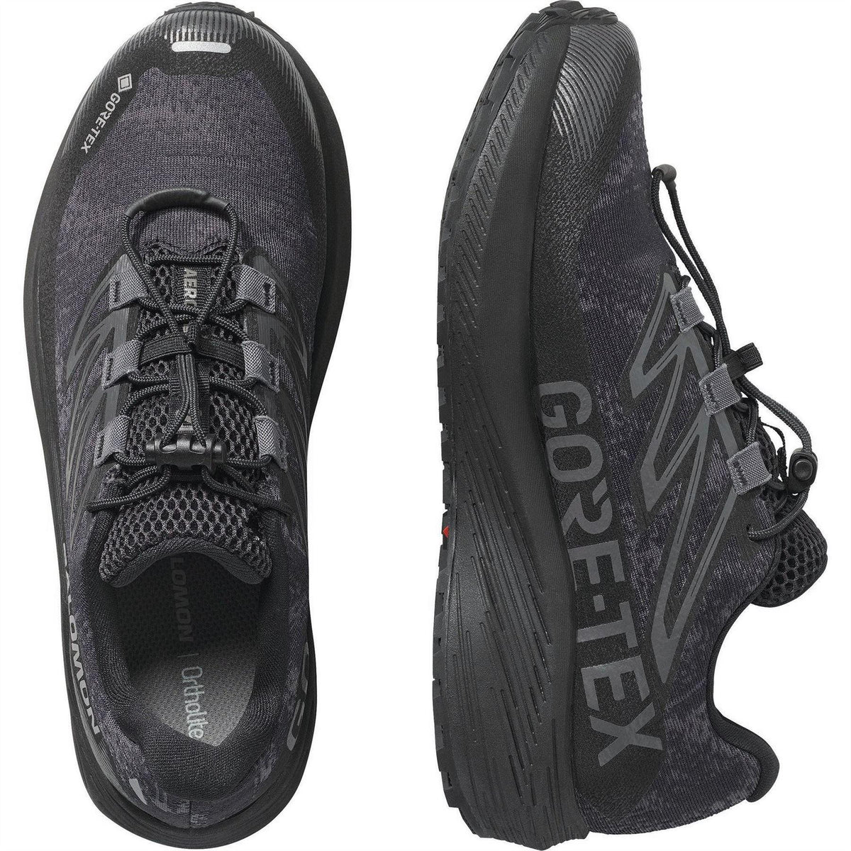 Black - Pack Shot - Salomon Womens-Ladies Flow Gravel GTX Trail Running Shoes