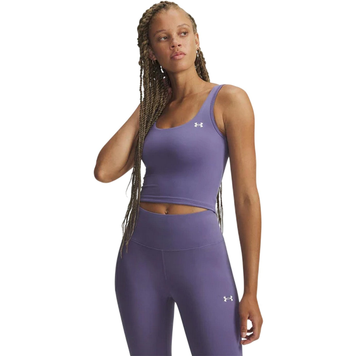 Purple-White - Lifestyle - Under Armour Womens-Ladies Motion Logo Tank Top