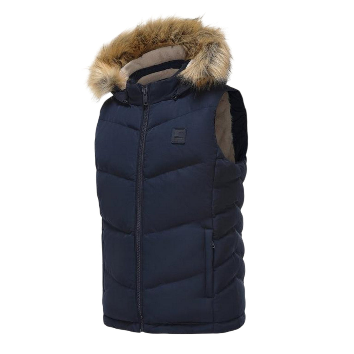 Navy - Side - SoulCal Womens-Ladies Zip Pocket Gilet