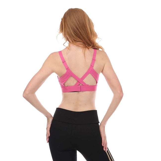 Pink - Back - Adidas Womens-Ladies Tailored Impact Training Sports Bra