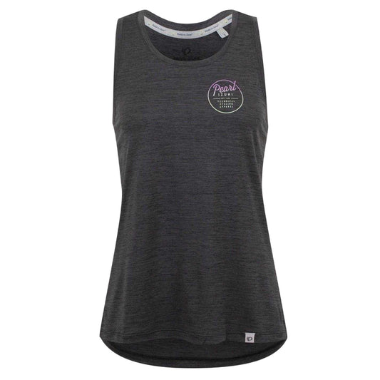Black Heather Marl - Front - Pearl Izumi Womens-Ladies Circle Logo Relaxed Fit Tank Top