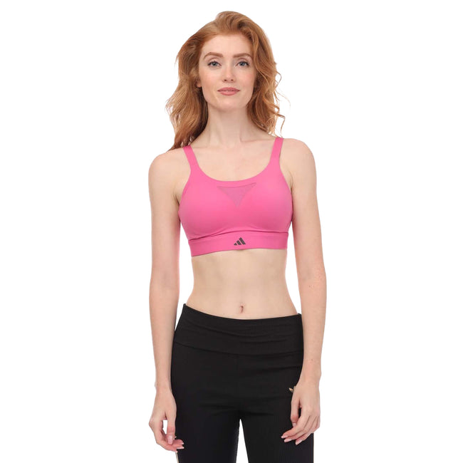 Pink - Front - Adidas Womens-Ladies Tailored Impact Training Sports Bra