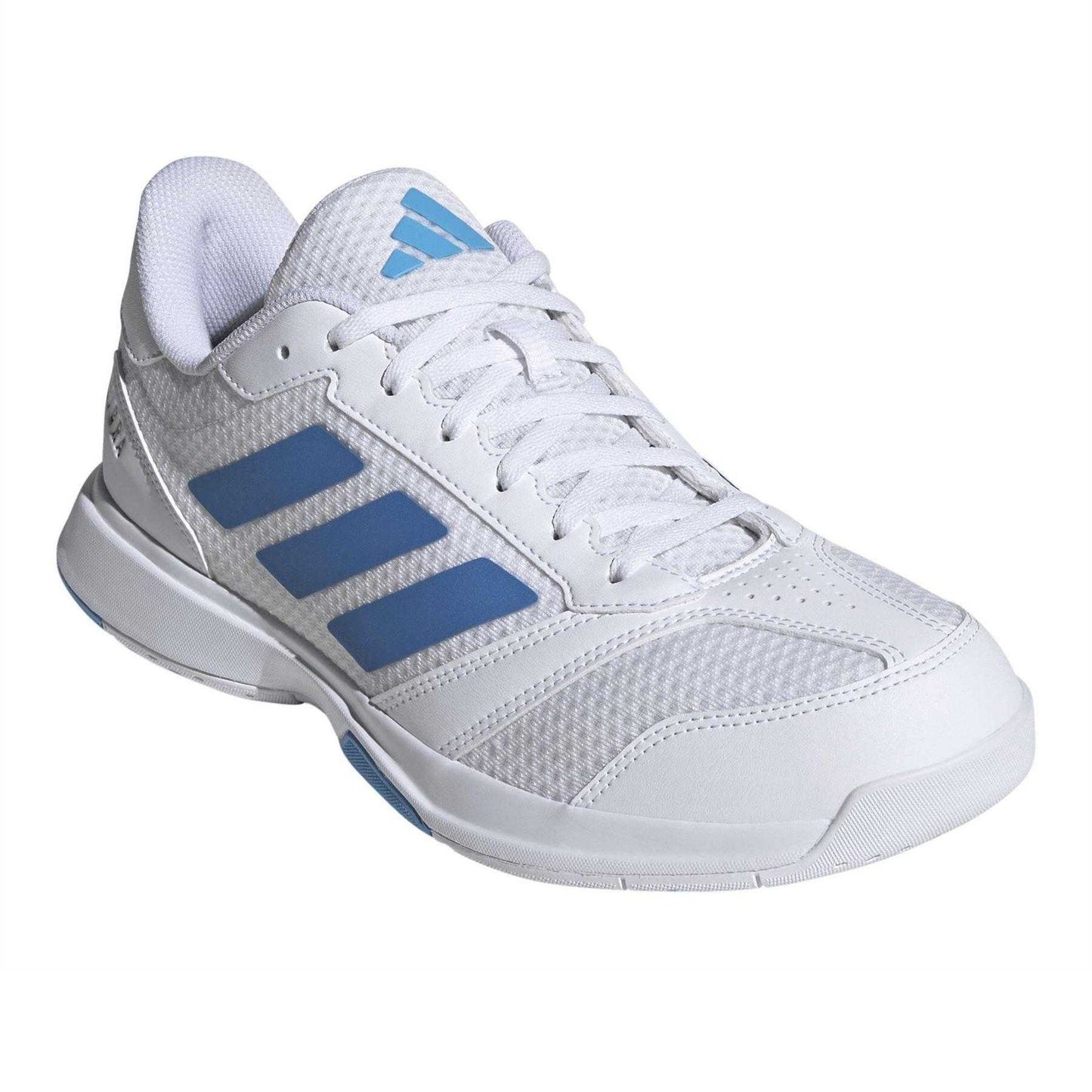 White-Blue - Pack Shot - Adidas Womens-Ladies Volleyball Shoes