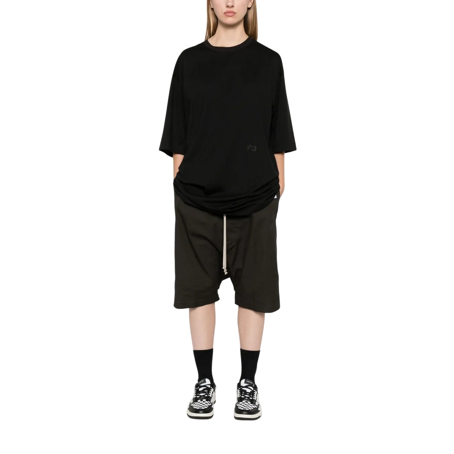 Black - Side - Y-3 Mens Jersey Short-Sleeved T-Shirt