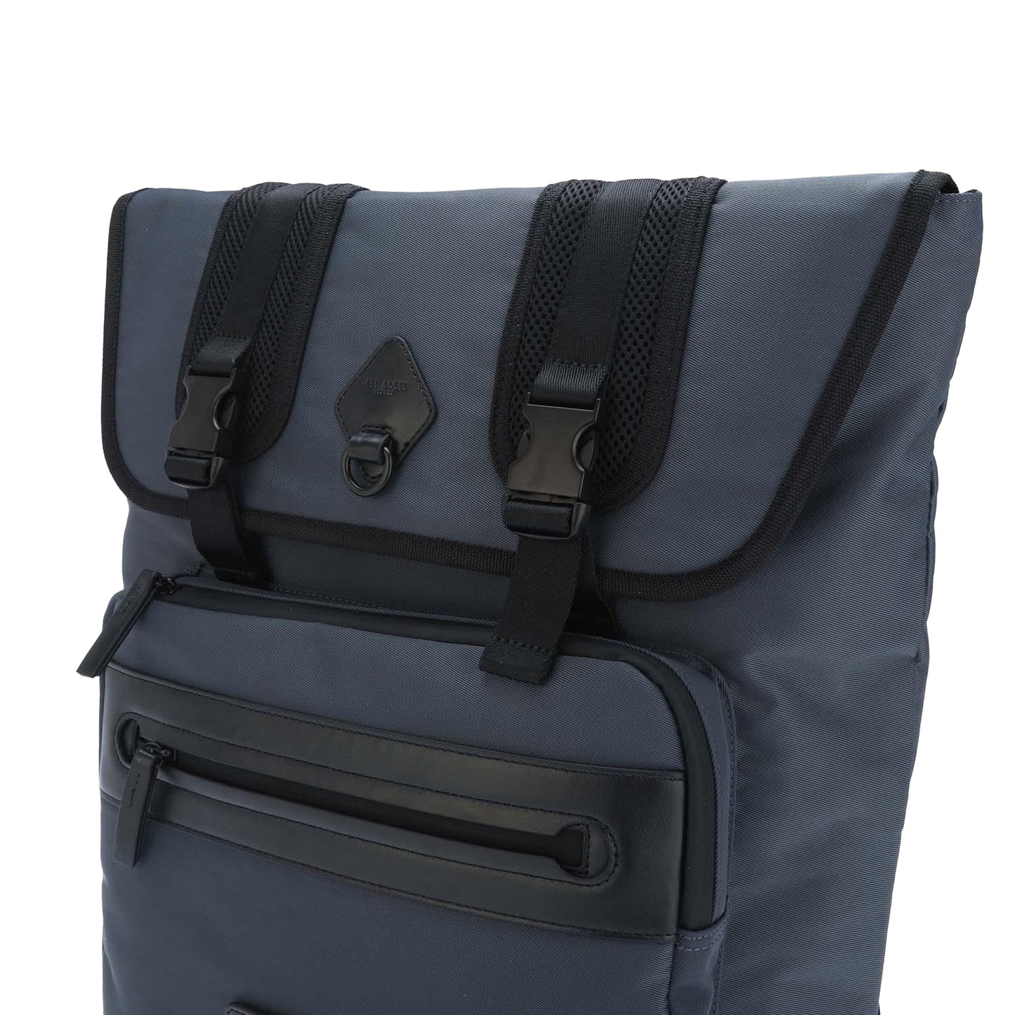 Navy-Black - Side - Ted Baker Mens Komute Twill Recycled Backpack