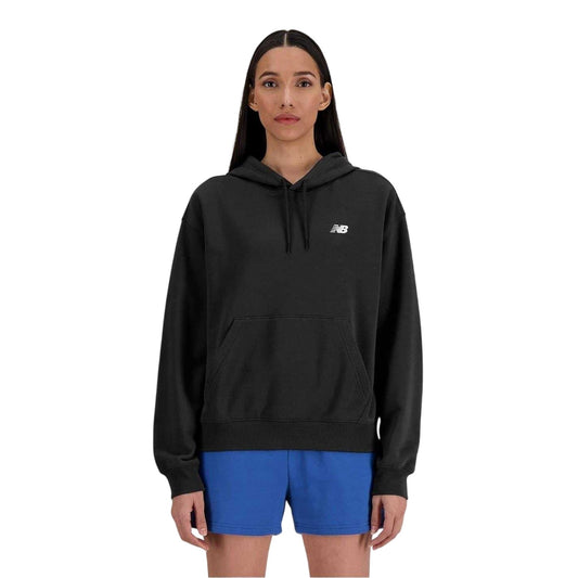 Black - Front - New Balance Womens-Ladies French Terry Hoodie