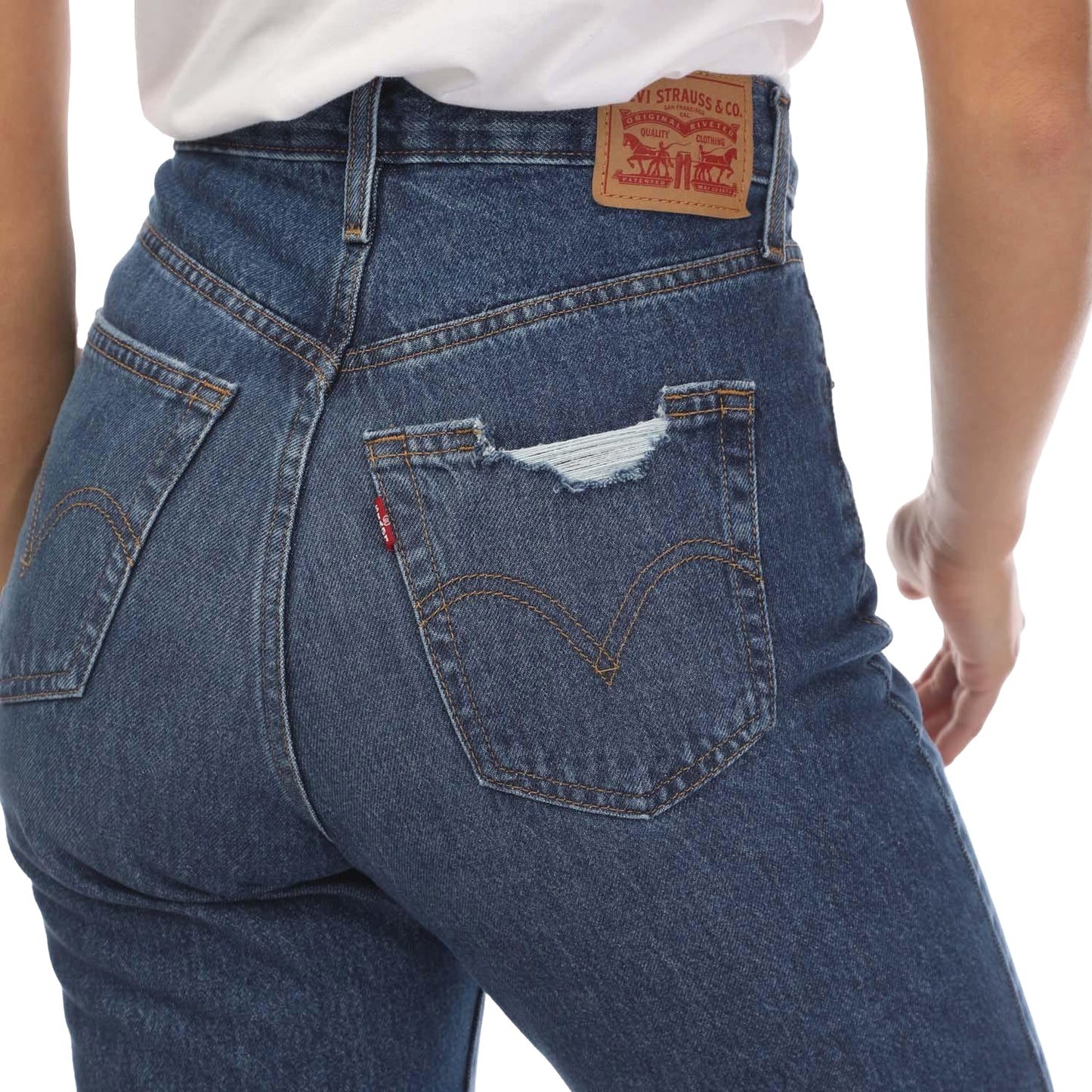 Denim - Side - Levis Womens-Ladies High Waist Mom Jeans