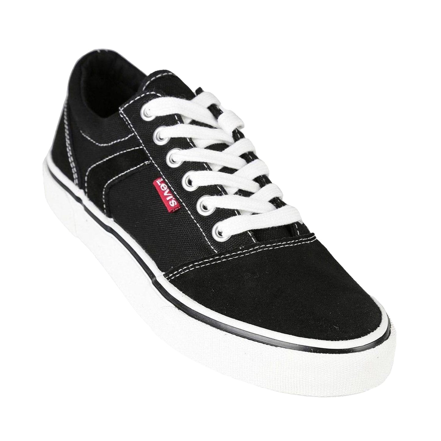 Black - Lifestyle - Levis Childrens-Kids Philly Leather Low Trainers