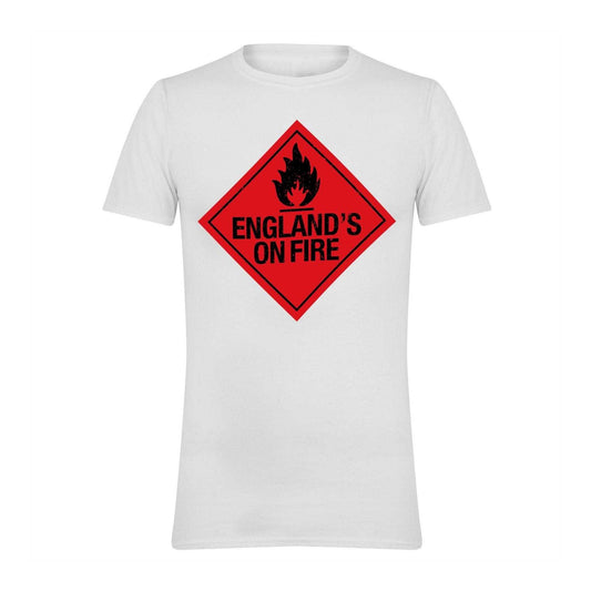 White - Front - AWD Mens On Fire Printed T-Shirt