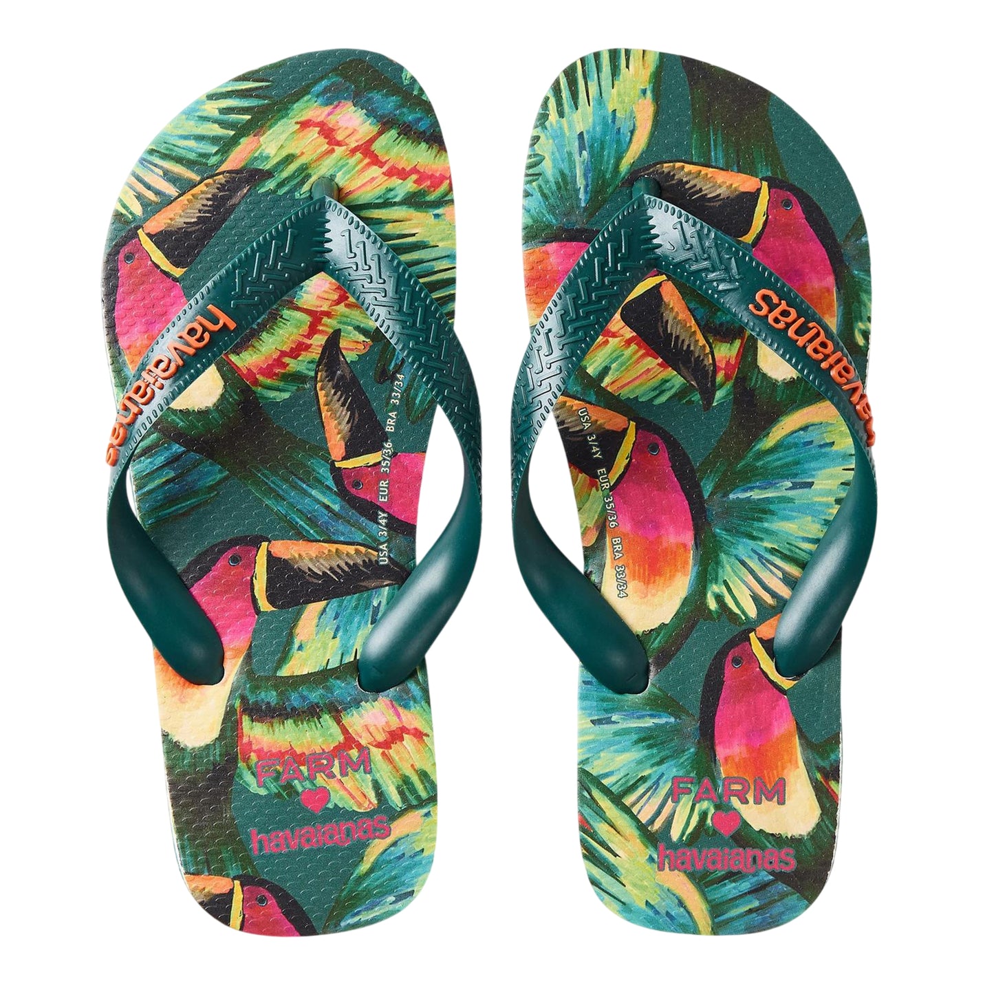 Multicoloured - Side - Havaianas Womens-Ladies Tropical Leaves Flip Flops