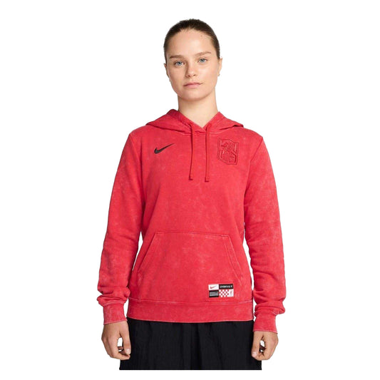 Red-Black - Front - Nike Womens-Ladies Liverpool FC Athletic Hoodie