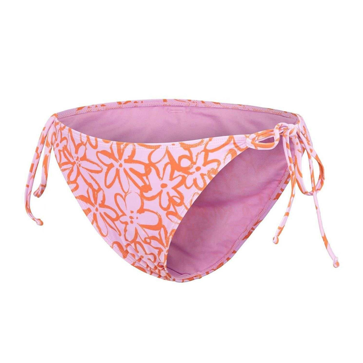 Pink - Side - SoulCal Womens-Ladies Floral Bikini Bottoms