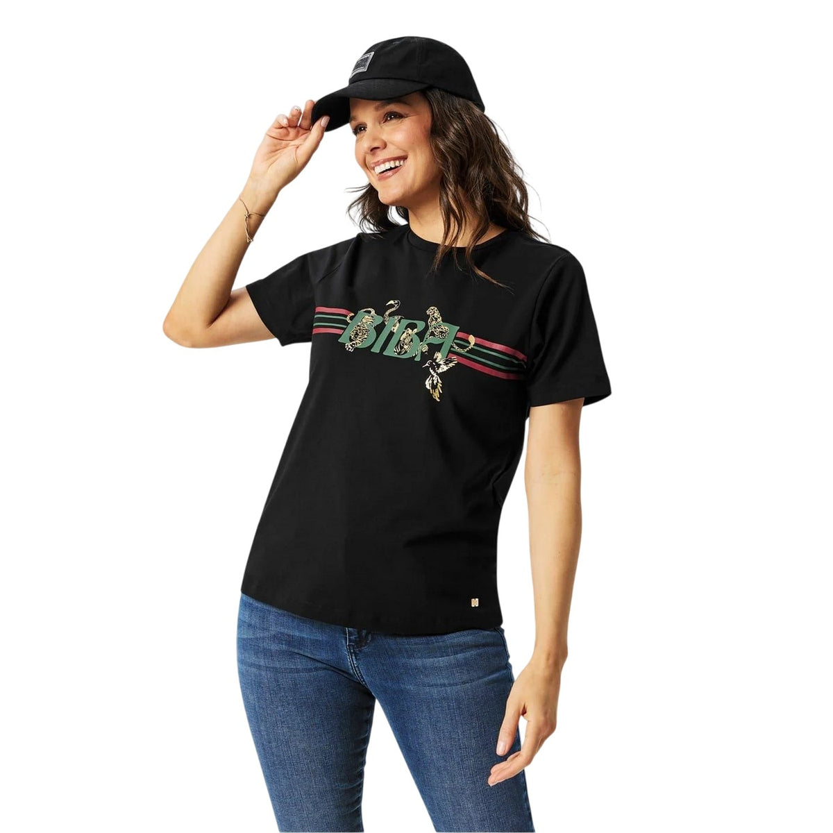 Black - Pack Shot - Biba Womens-Ladies Animals T-Shirt
