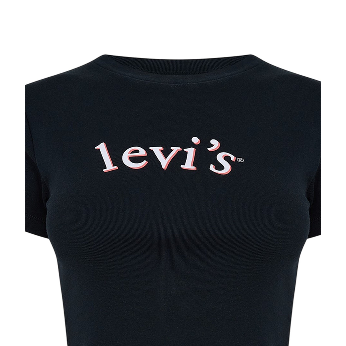 Black - Side - Levis Womens-Ladies Logo Boxy T-Shirt