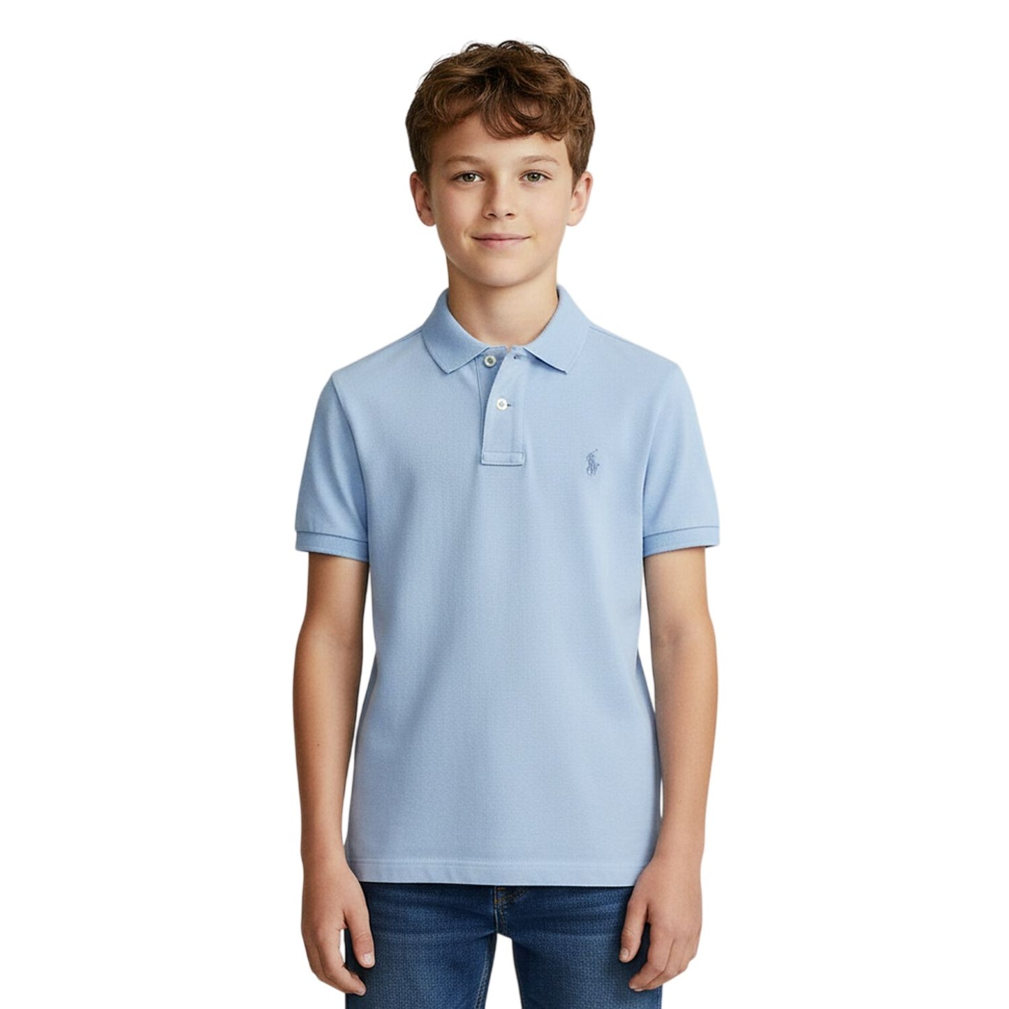 Chambray Blue - Lifestyle - Ralph Lauren Childrens-Kids Embroidered Pocket Regular Polo Shirt