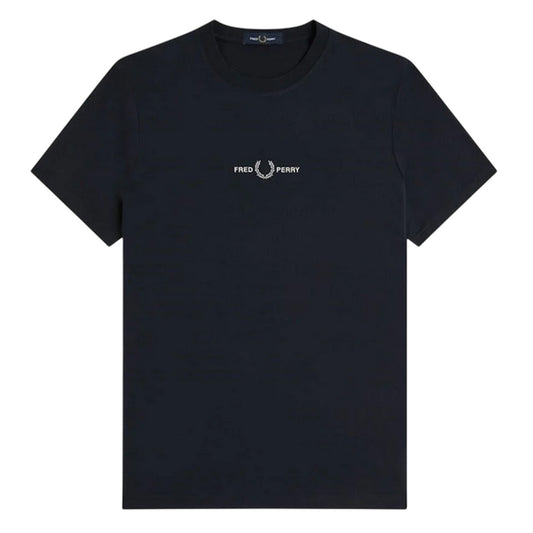 Navy - Front - Fred Perry Mens Logo T-Shirt