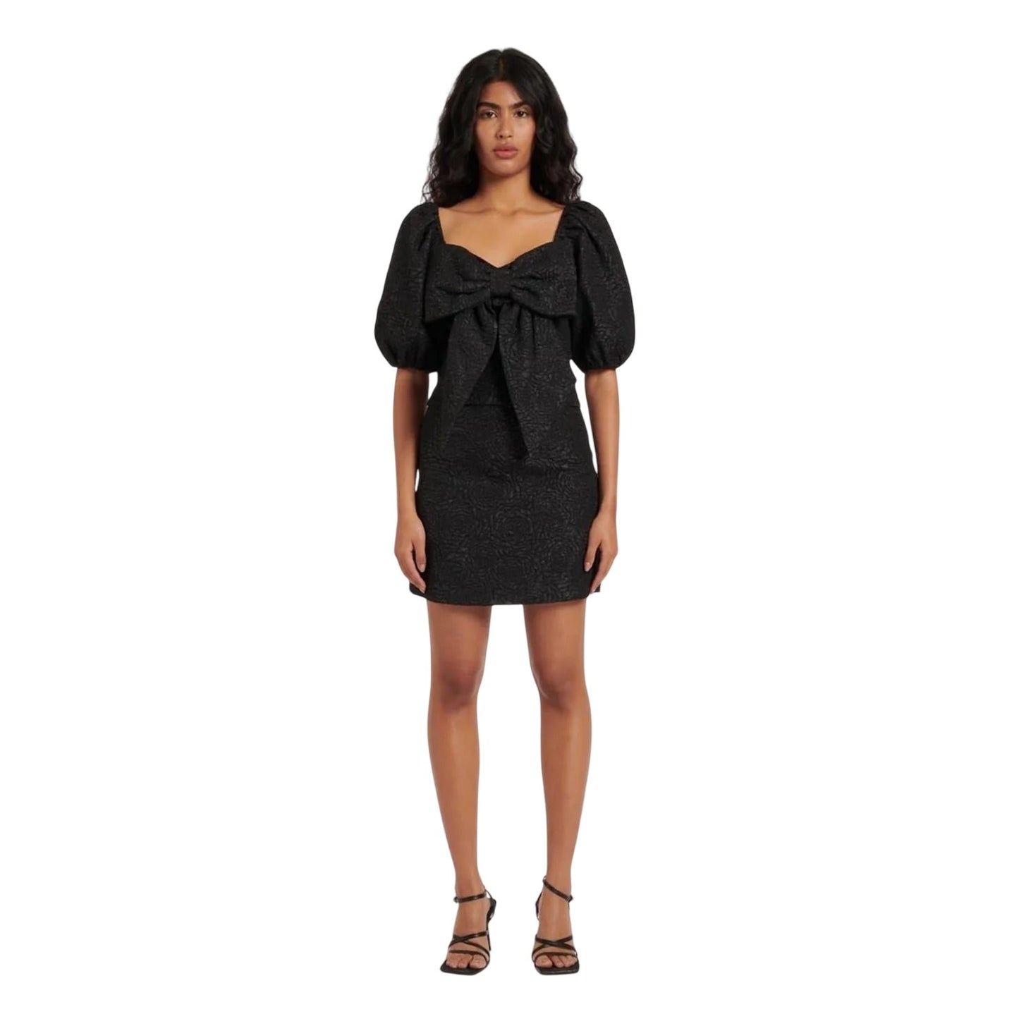 Black - Pack Shot - Nobody´s Child Womens-Ladies Sweetheart Regular Puff Sleeve Mini Dress