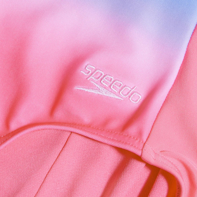 Pink-Blue - Side - Speedo Girls Hydrasuit One Piece Swimsuit