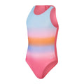 Pink-Blue - Front - Speedo Girls Hydrasuit One Piece Swimsuit
