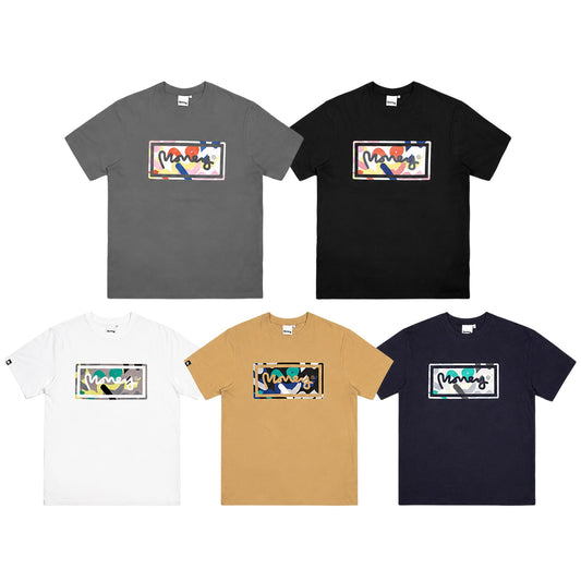 Black-White-Grey - Front - Money Mens Sig Camo T-Shirt (Pack of 5)