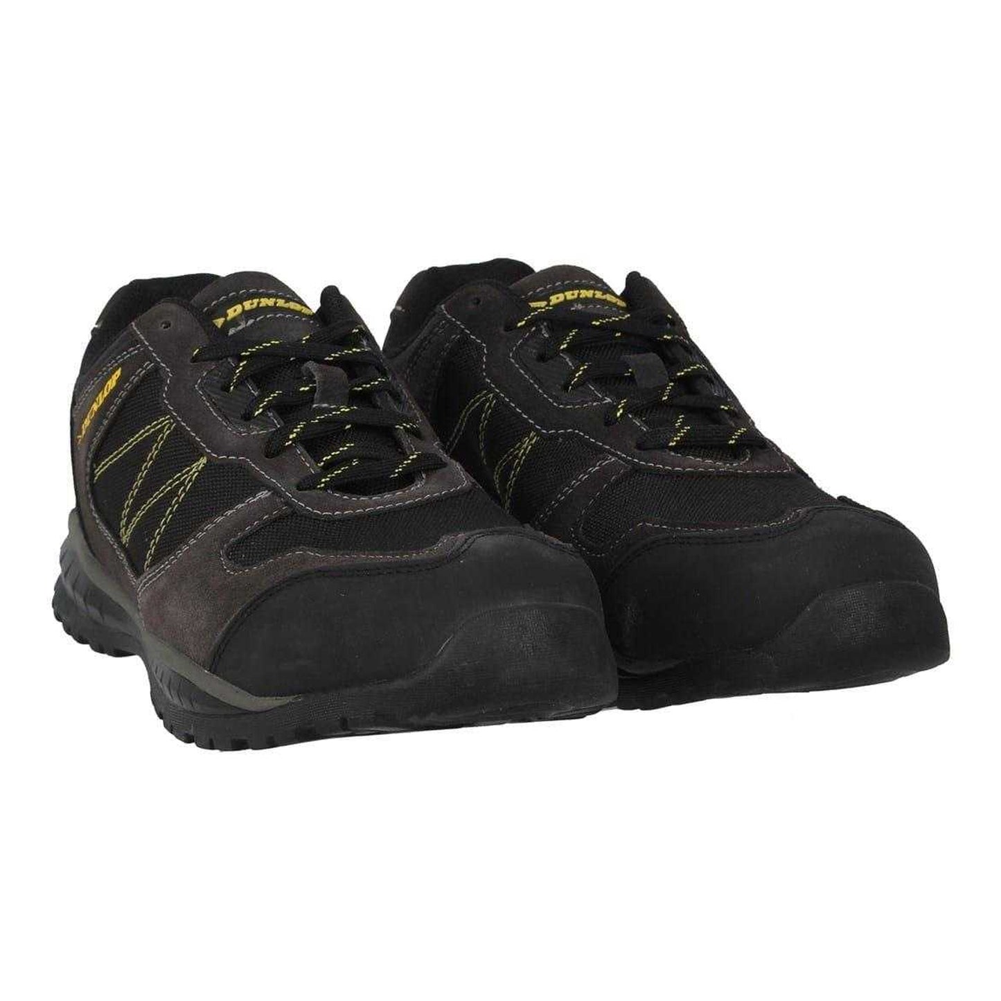Charcoal-Yellow - Pack Shot - Dunlop Mens Austin Leather Steel Toe Cap Safety Boots