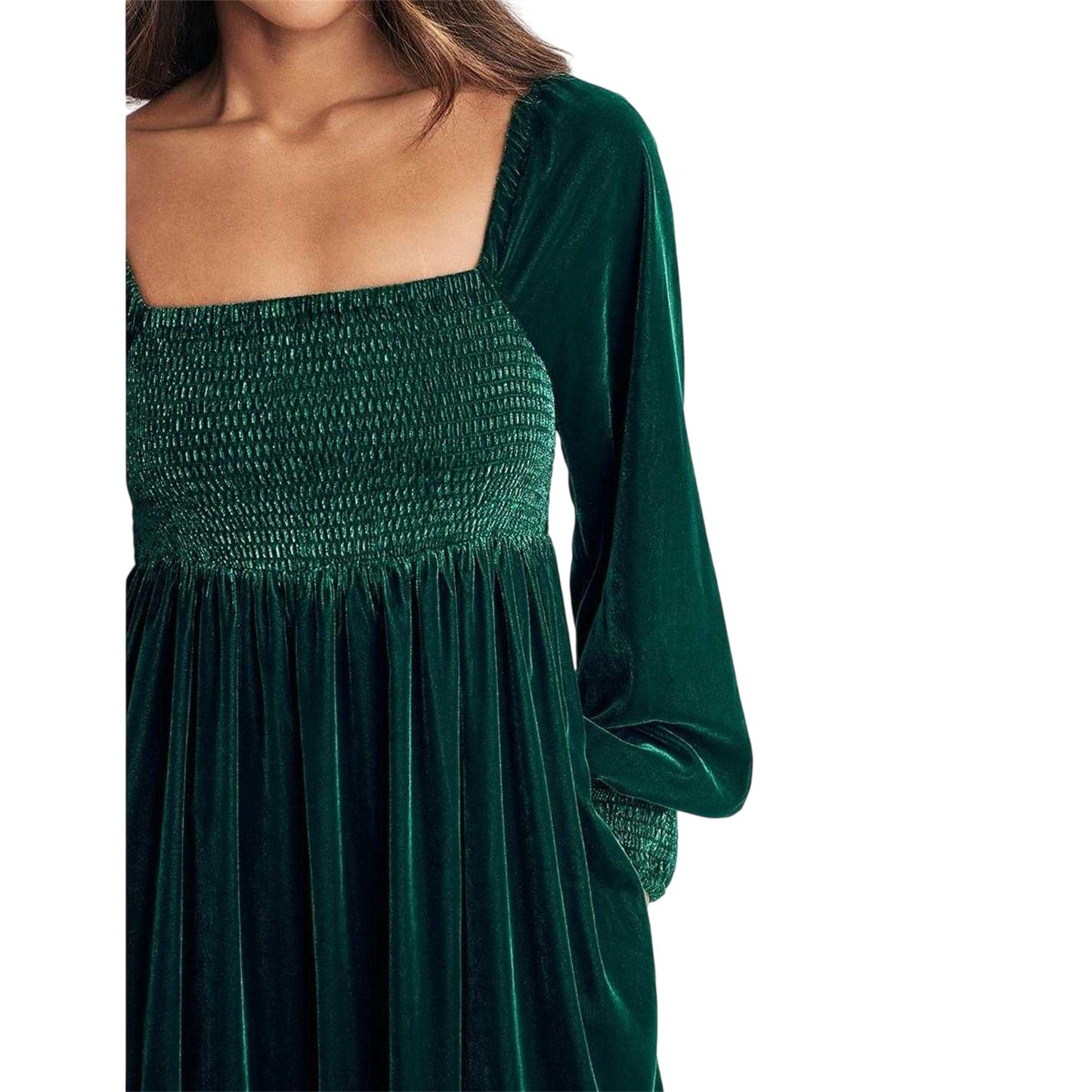 Green - Side - Nobody´s Child Womens-Ladies Kylie Velvet Shirred Midi Dress