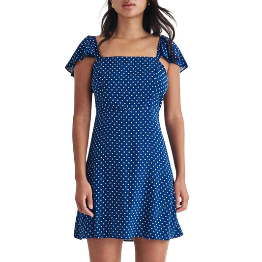 Blue - Front - Nobody´s Child Womens-Ladies Elise Polka Dot Lenzing Ecovero Flutter Mini Dress