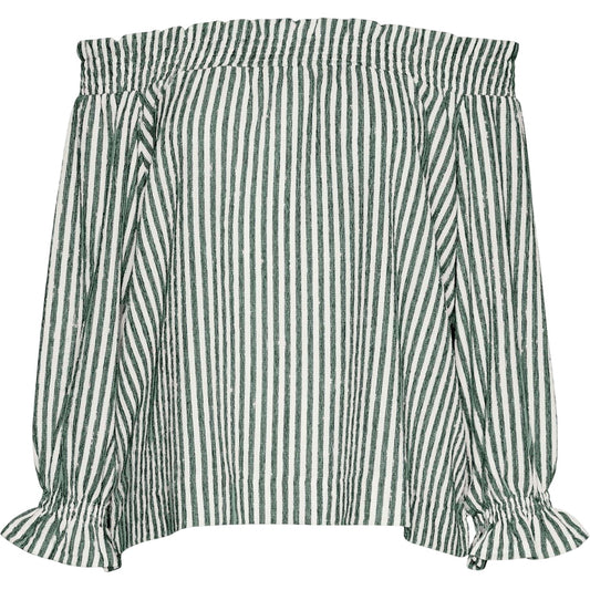 Snow White - Front - Vero Moda Womens-Ladies Striped Relaxed Fit Off-the-Shoulder Blouse
