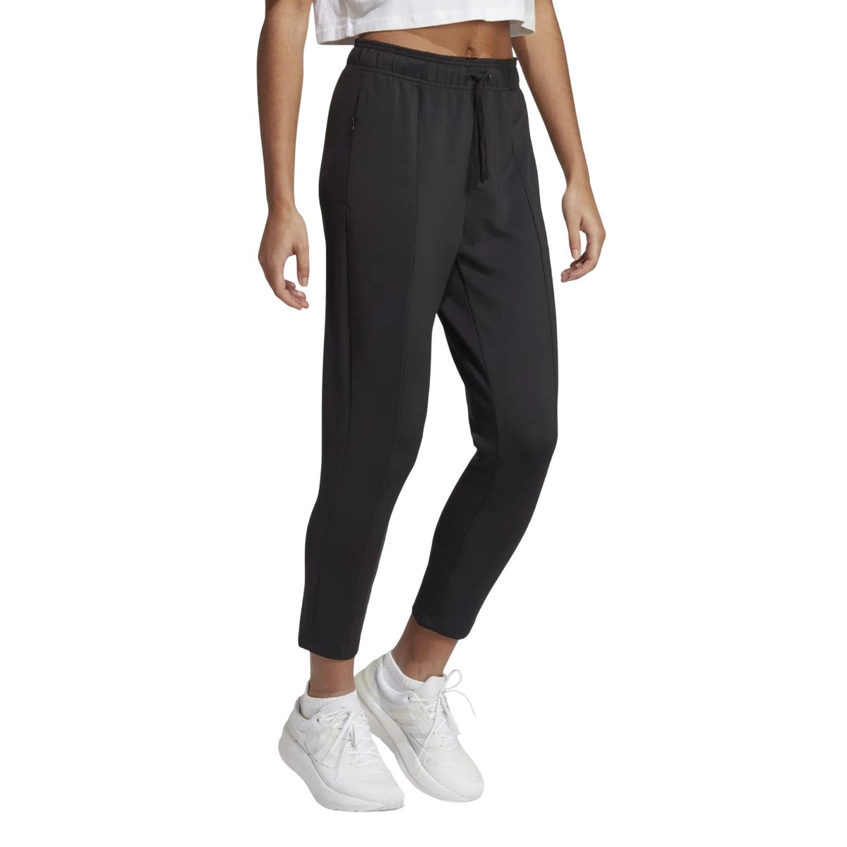 Black - Close up - Adidas Womens-Ladies Collective Power Extra-Slim Jogging Bottoms