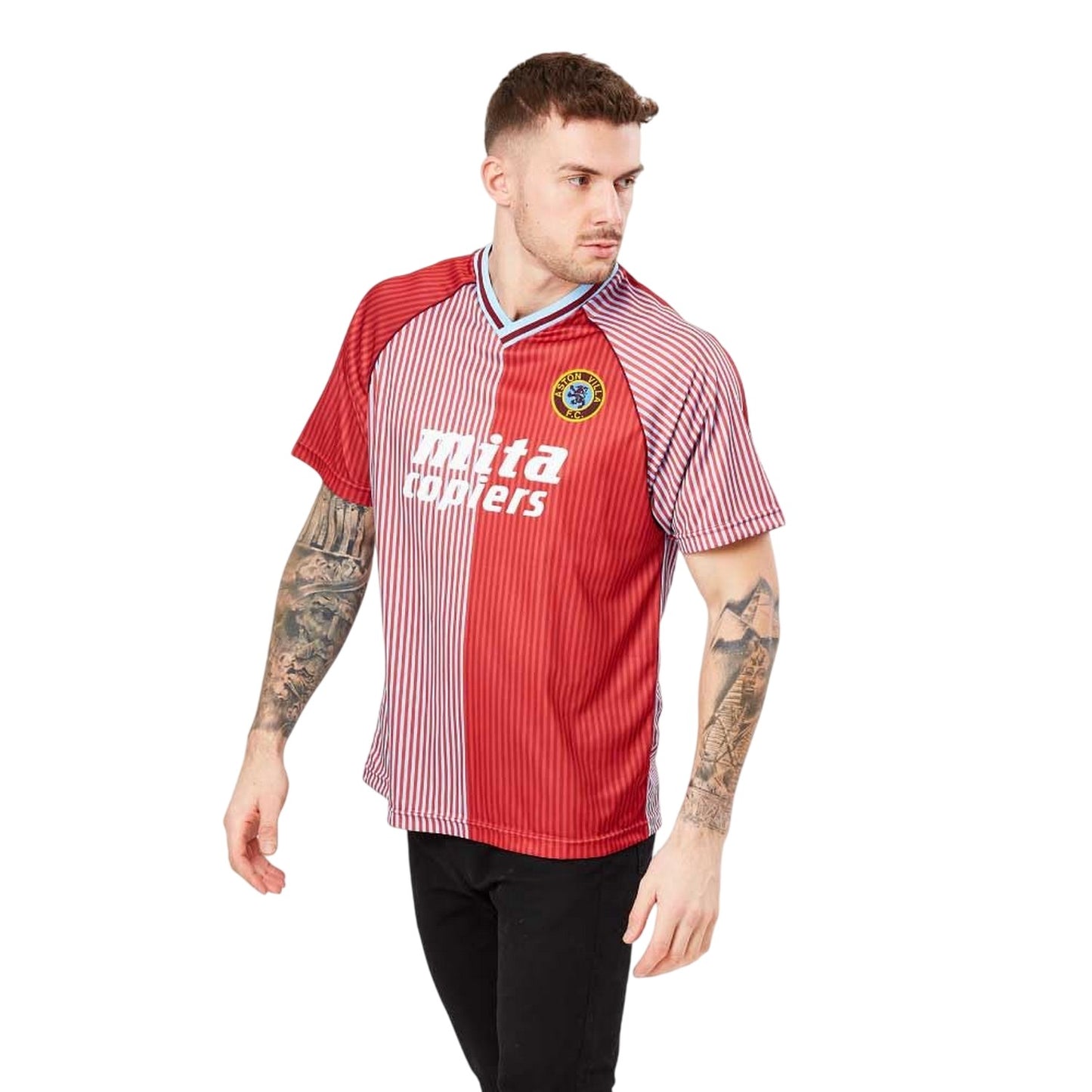 Claret-Blue - Side - Score Draw Mens Aston Villa FC T-Shirt
