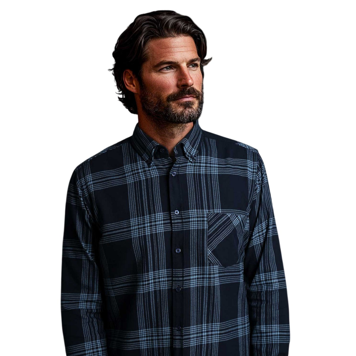 Dark Blue - Side - Boss Mens Rickert_M Regular Button-Down Shirt