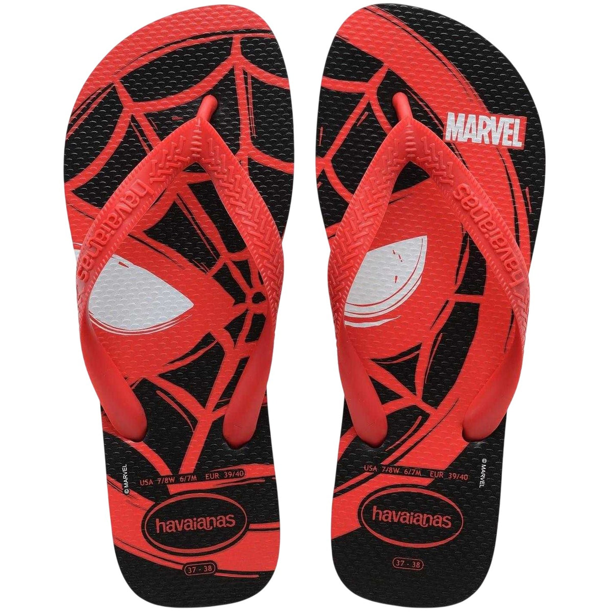 Black-Ruby - Side - Spider-Man Unisex Adult Spider-Man Beach & Pool Flip Flops