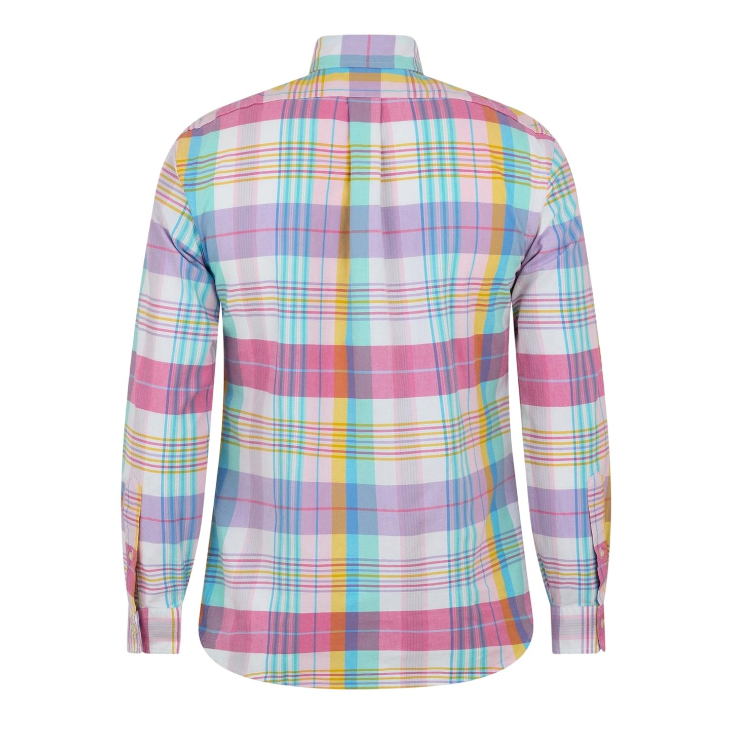 Pink-White-Pastel Green - Back - Ralph Lauren Mens Plaid Button-Down Shirt