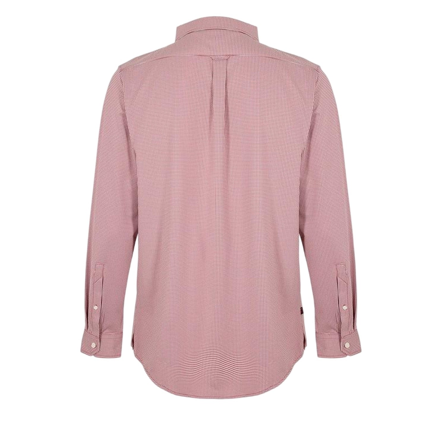 Dark Pink - Back - Musto Mens Effortless Checked Tailored Button-Down Shirt