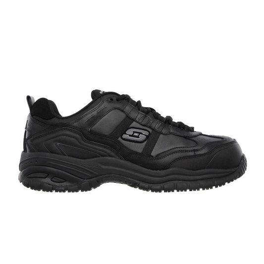 Black - Front - Skechers Mens Stride Grinnell Coated Leather Safety Shoes