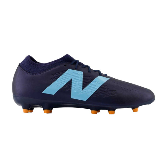 Navy-Sky Blue - Front - New Balance Mens Tekela V4+ Magique Logo Firm Ground Football Boots