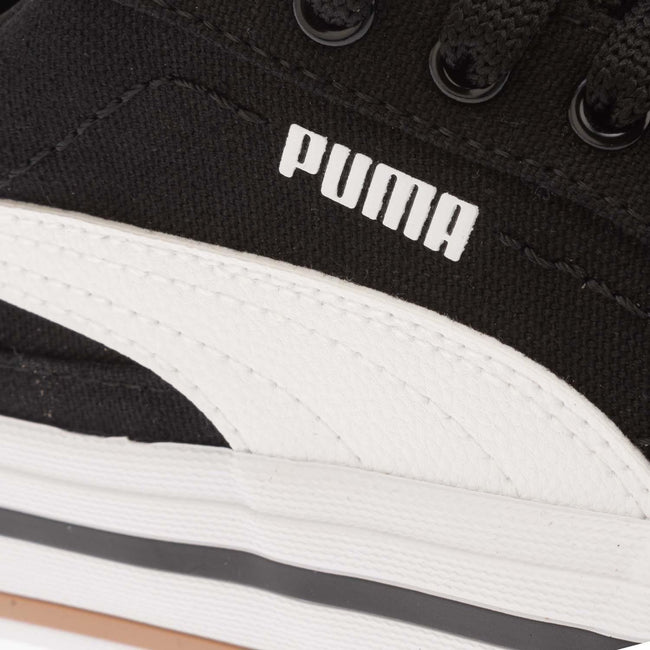 Black-White - Pack Shot - Puma Childrens-Kids Classic Vulc Court Trainers