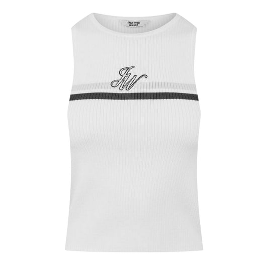 Vintage White - Front - Jack Wills Womens-Ladies Striped Tank Top