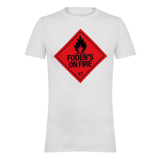 White - Front - AWD Mens Fodens On Fire T-Shirt