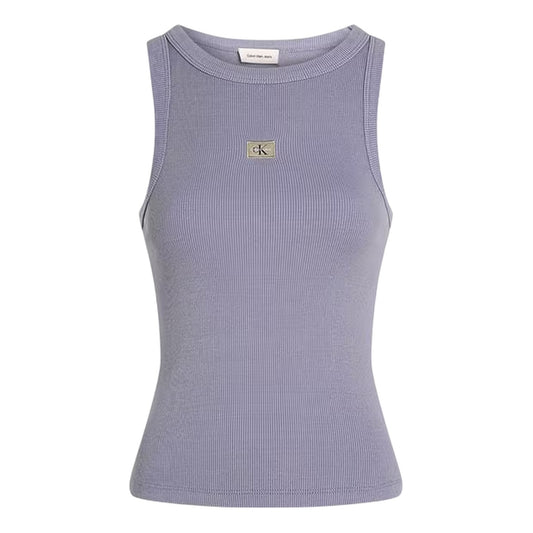 Violet - Front - Calvin Klein Womens-Ladies Ribbed Slim Tank Top