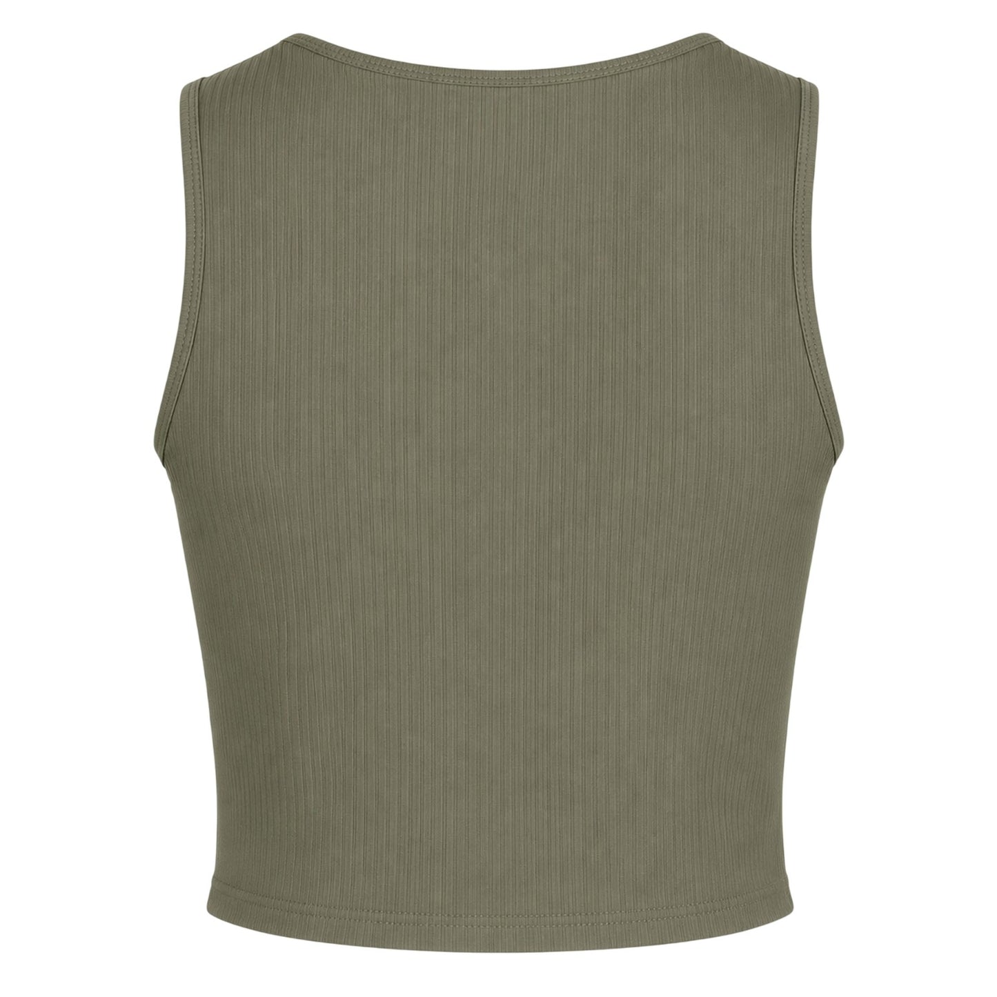 Deep Green - Back - Pieces Womens-Ladies Cropped Slim Sleeveless Tank Top