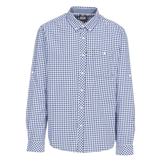 Blue Check - Front - Trespass Mens Checkerboard Button-Down Shirt