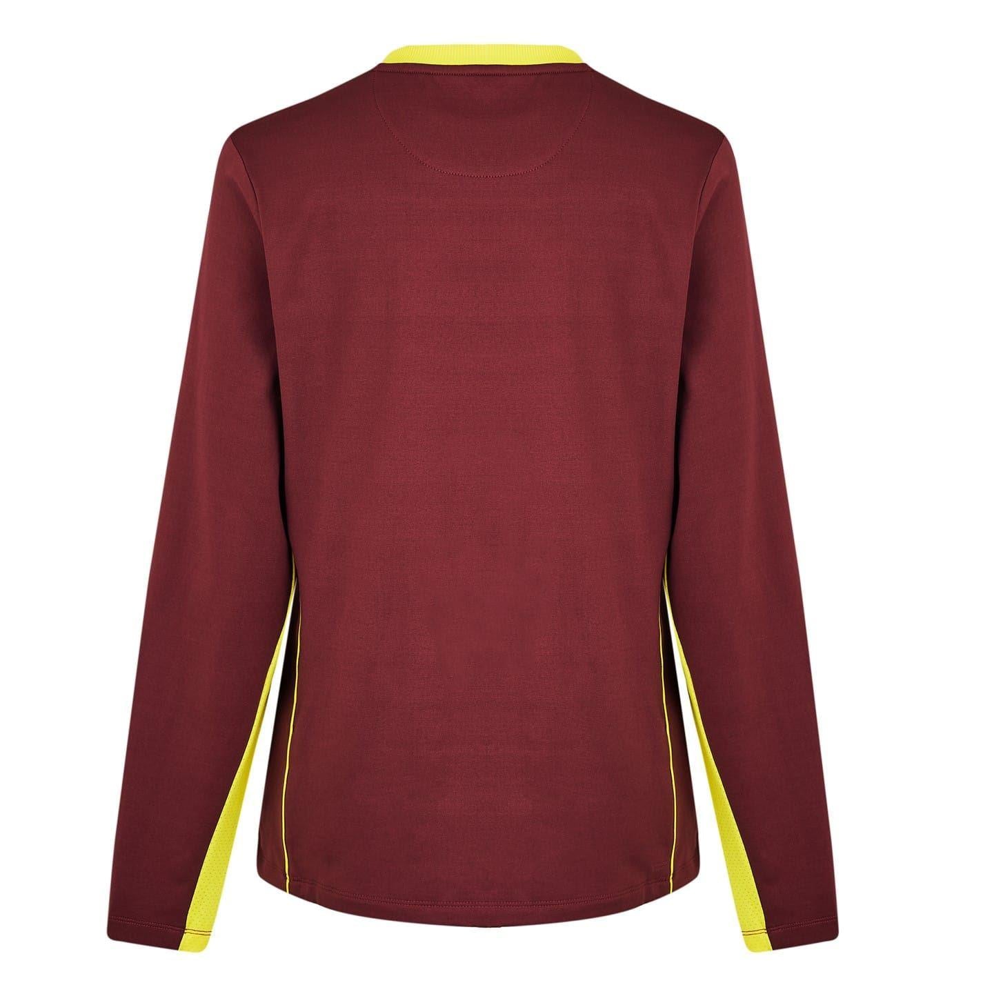 Maroon - Back - Castore Womens-Ladies West Indies Regular Long-Sleeved Cricket T-Shirt