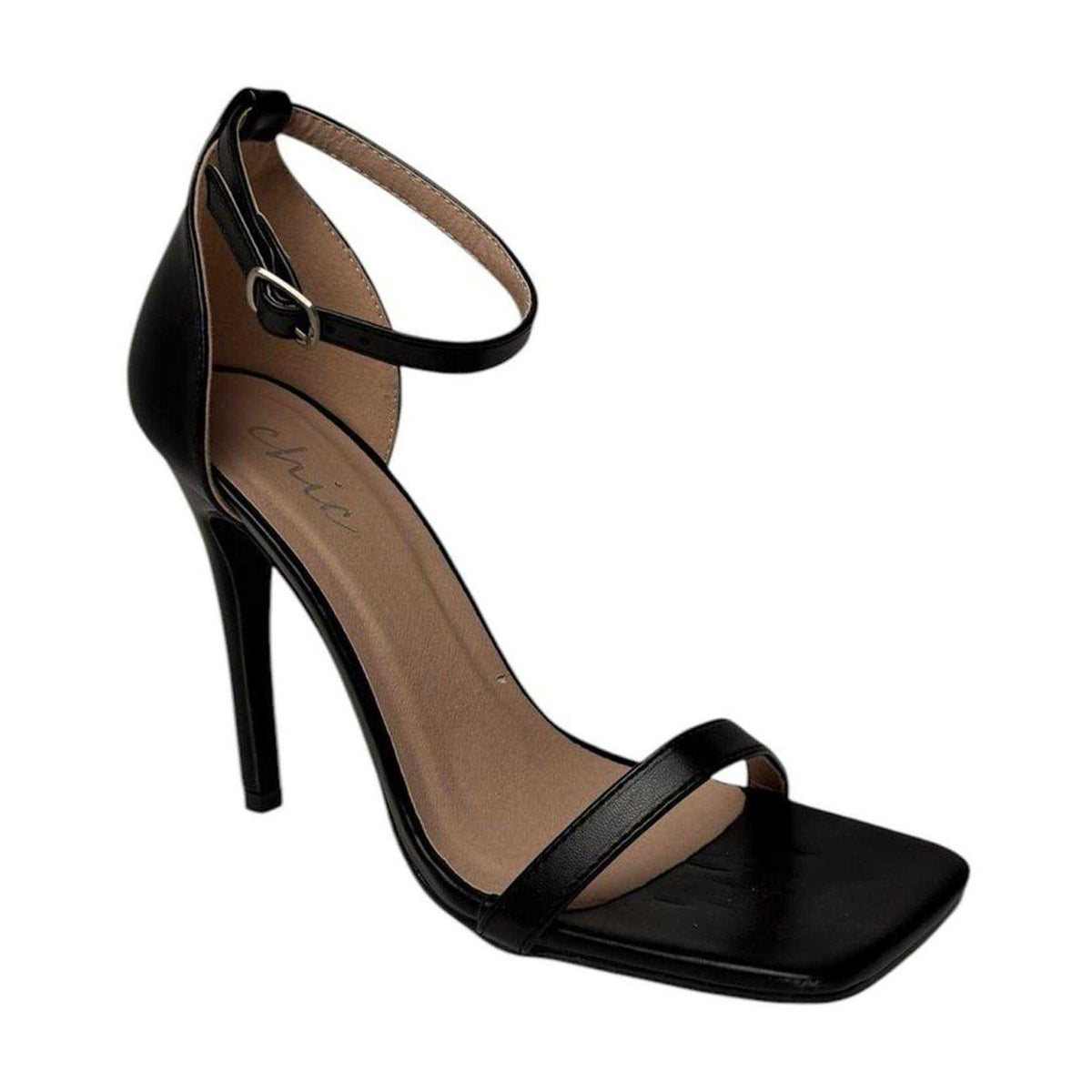 Black - Lifestyle - Chic Womens-Ladies Leather High Heels
