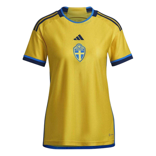Yellow - Front - Adidas Womens-Ladies 2022 Sweden FA Home Jersey