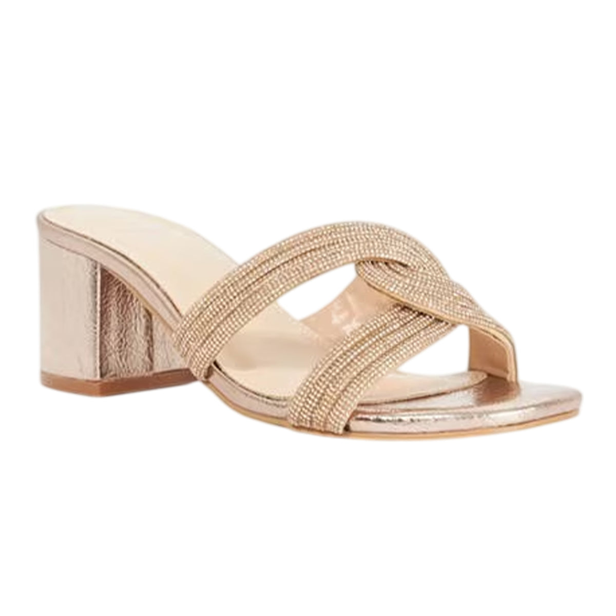 Rose Gold - Lifestyle - Dune London Womens-Ladies Embellished Low Block Heel Mules