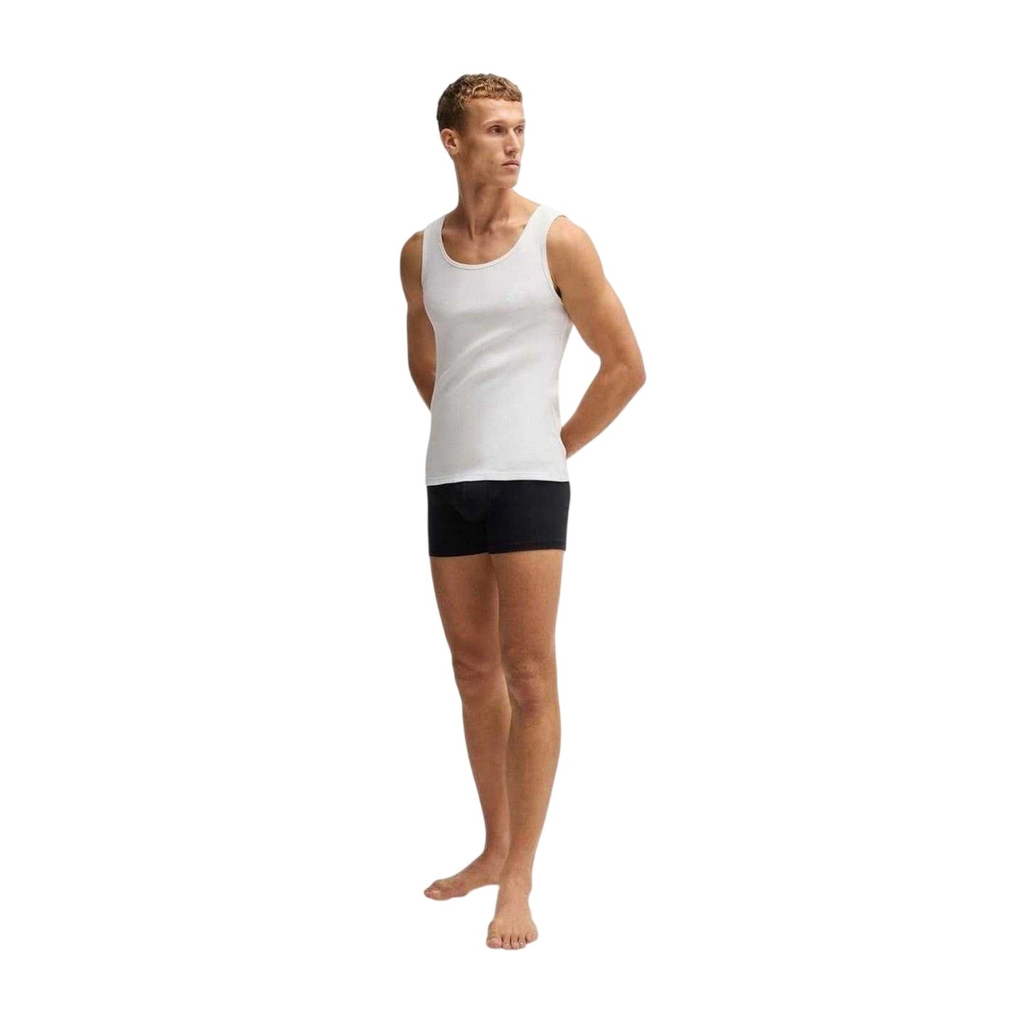 White - Lifestyle - Boss Mens Scoop Neck Regular Tank Top (Pack of 3)
